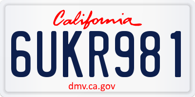 CA license plate 6UKR981
