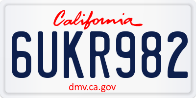 CA license plate 6UKR982