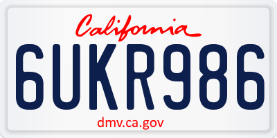CA license plate 6UKR986