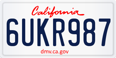 CA license plate 6UKR987