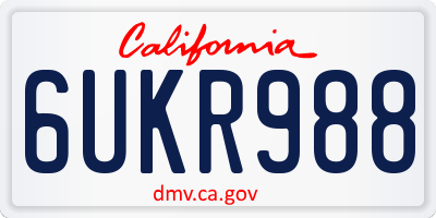 CA license plate 6UKR988