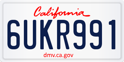 CA license plate 6UKR991