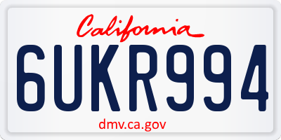 CA license plate 6UKR994