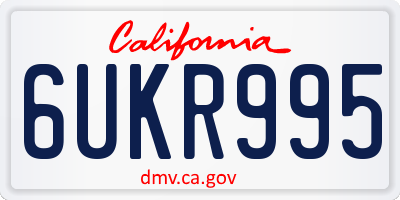 CA license plate 6UKR995