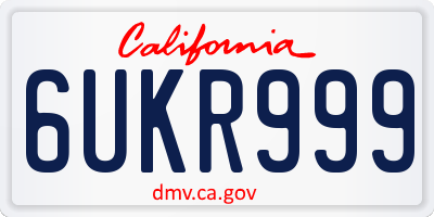 CA license plate 6UKR999