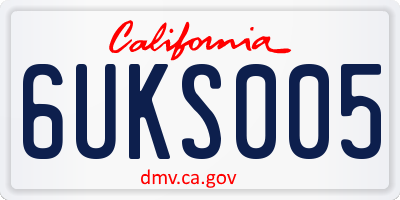 CA license plate 6UKS005