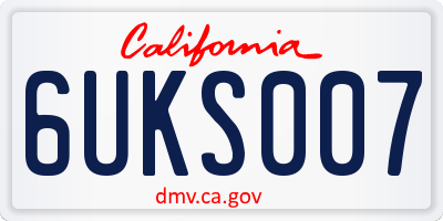 CA license plate 6UKS007