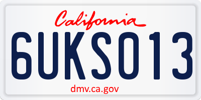 CA license plate 6UKS013