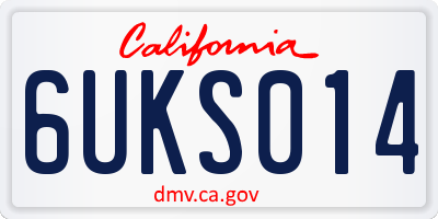 CA license plate 6UKS014