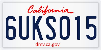 CA license plate 6UKS015