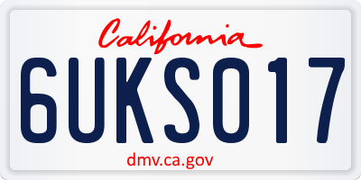 CA license plate 6UKS017