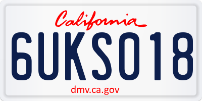 CA license plate 6UKS018