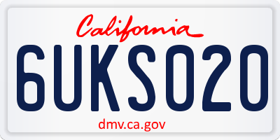 CA license plate 6UKS020
