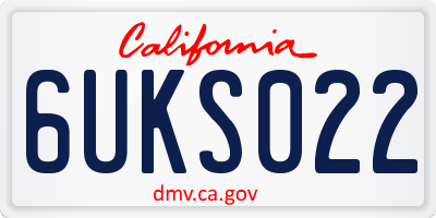 CA license plate 6UKS022