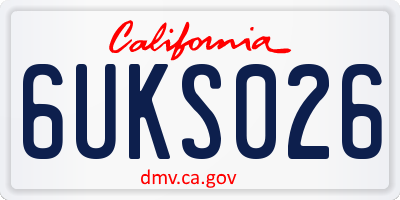 CA license plate 6UKS026