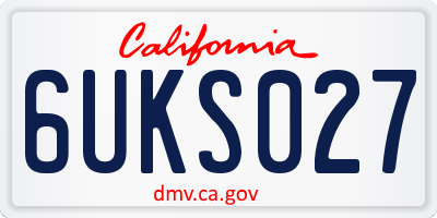 CA license plate 6UKS027