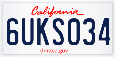 CA license plate 6UKS034