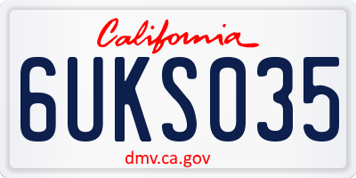 CA license plate 6UKS035