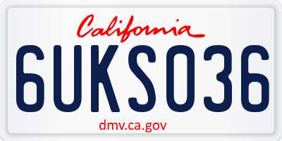 CA license plate 6UKS036