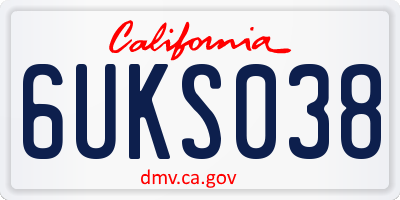 CA license plate 6UKS038