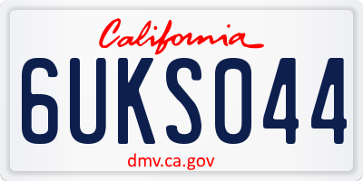 CA license plate 6UKS044
