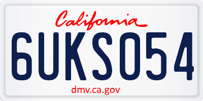 CA license plate 6UKS054