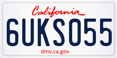 CA license plate 6UKS055