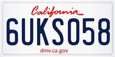 CA license plate 6UKS058