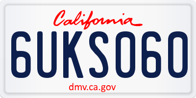 CA license plate 6UKS060