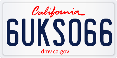CA license plate 6UKS066
