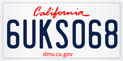 CA license plate 6UKS068