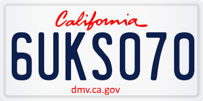 CA license plate 6UKS070