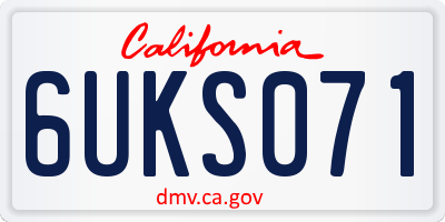 CA license plate 6UKS071