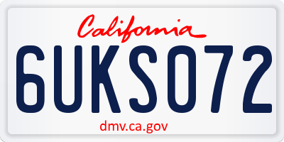 CA license plate 6UKS072