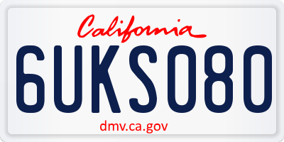 CA license plate 6UKS080