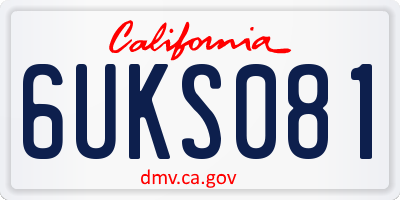 CA license plate 6UKS081