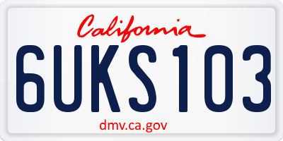 CA license plate 6UKS103