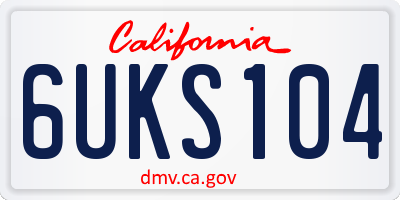 CA license plate 6UKS104