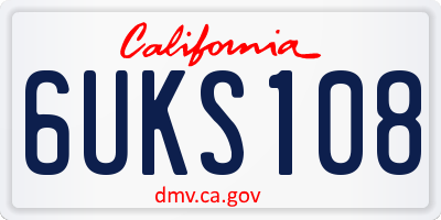 CA license plate 6UKS108
