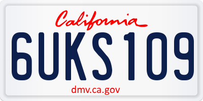 CA license plate 6UKS109