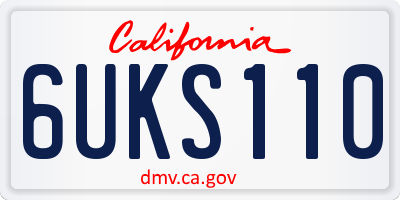 CA license plate 6UKS110