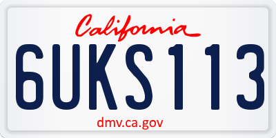CA license plate 6UKS113
