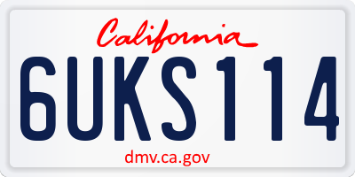 CA license plate 6UKS114
