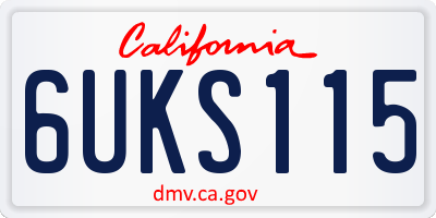 CA license plate 6UKS115
