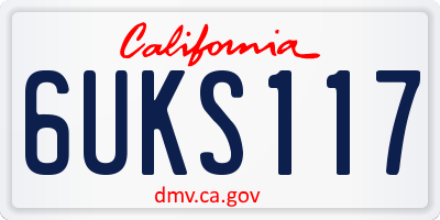 CA license plate 6UKS117