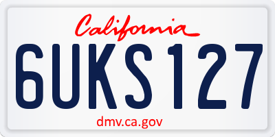 CA license plate 6UKS127