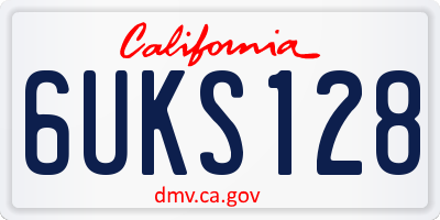 CA license plate 6UKS128