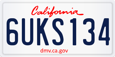 CA license plate 6UKS134