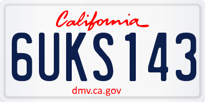 CA license plate 6UKS143
