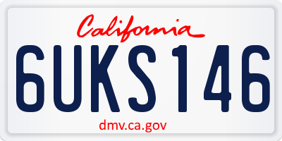 CA license plate 6UKS146